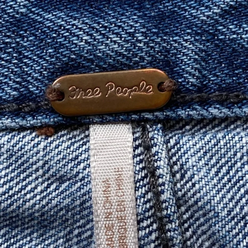 Free People Denim Jean Blue Mini Skirt Size 0 - Picture 8 of 9